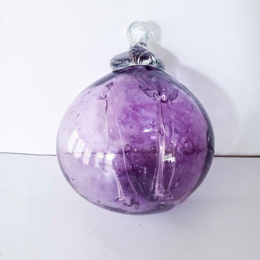 Purple Hand Blown Glass Fishing Float Decor